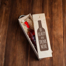 Коробка для вина на одну бутылку "Be beauty and drink wine"